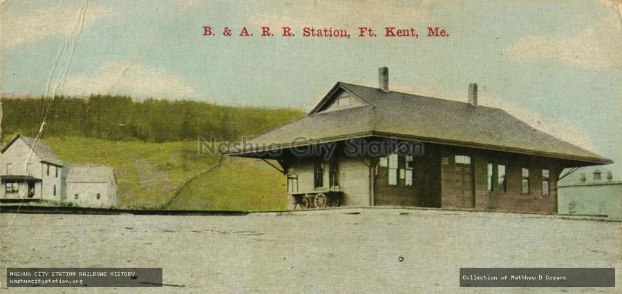 Postcard: Bangor & Aroostook Railroad Station, Fort Kent, Maine